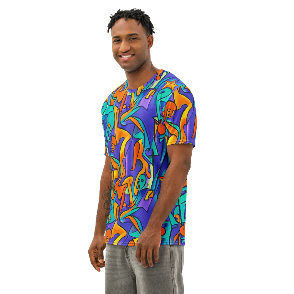 Surreal Movements on Men's Cotton Crew Neck T-Shirt — Left Front