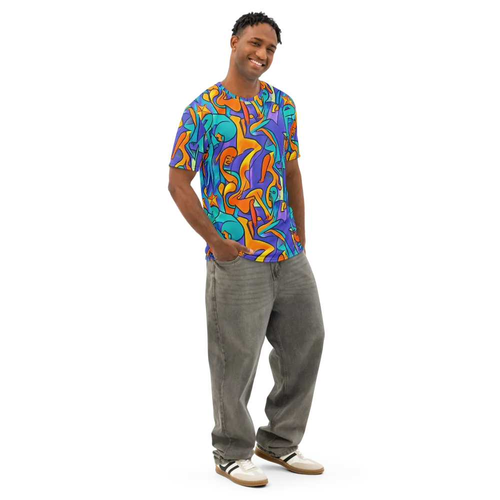 Surreal Movements on Men's Cotton Crew Neck T-Shirt — Right Front
