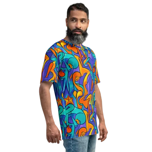 Surreal Movements on a Men's Crew Neck T-Shirt