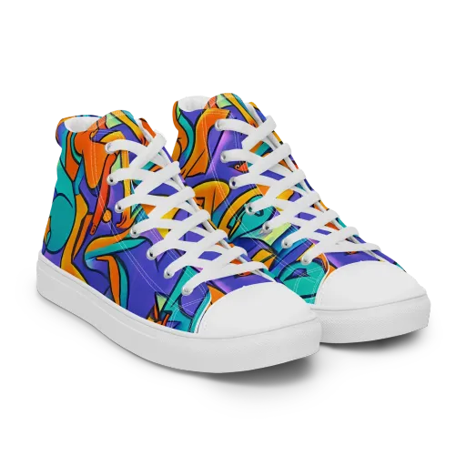 Surreal Movements on a Men's High Top Canvas Shoes