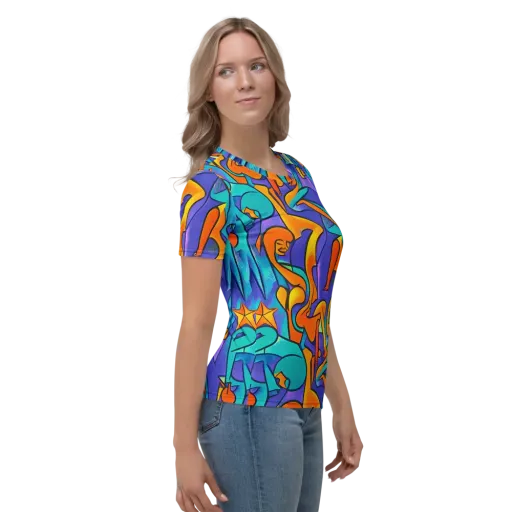 Surreal Movements on a Women's Crew Neck T-Shirt