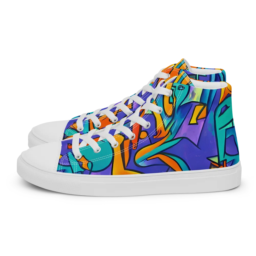 Surreal Movements on Women's High Top Canvas Shoes — Left