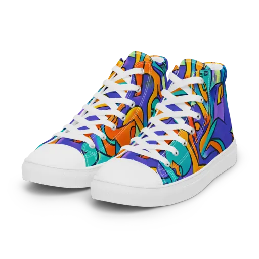 Surreal Movements on a Women's High Top Canvas Shoes