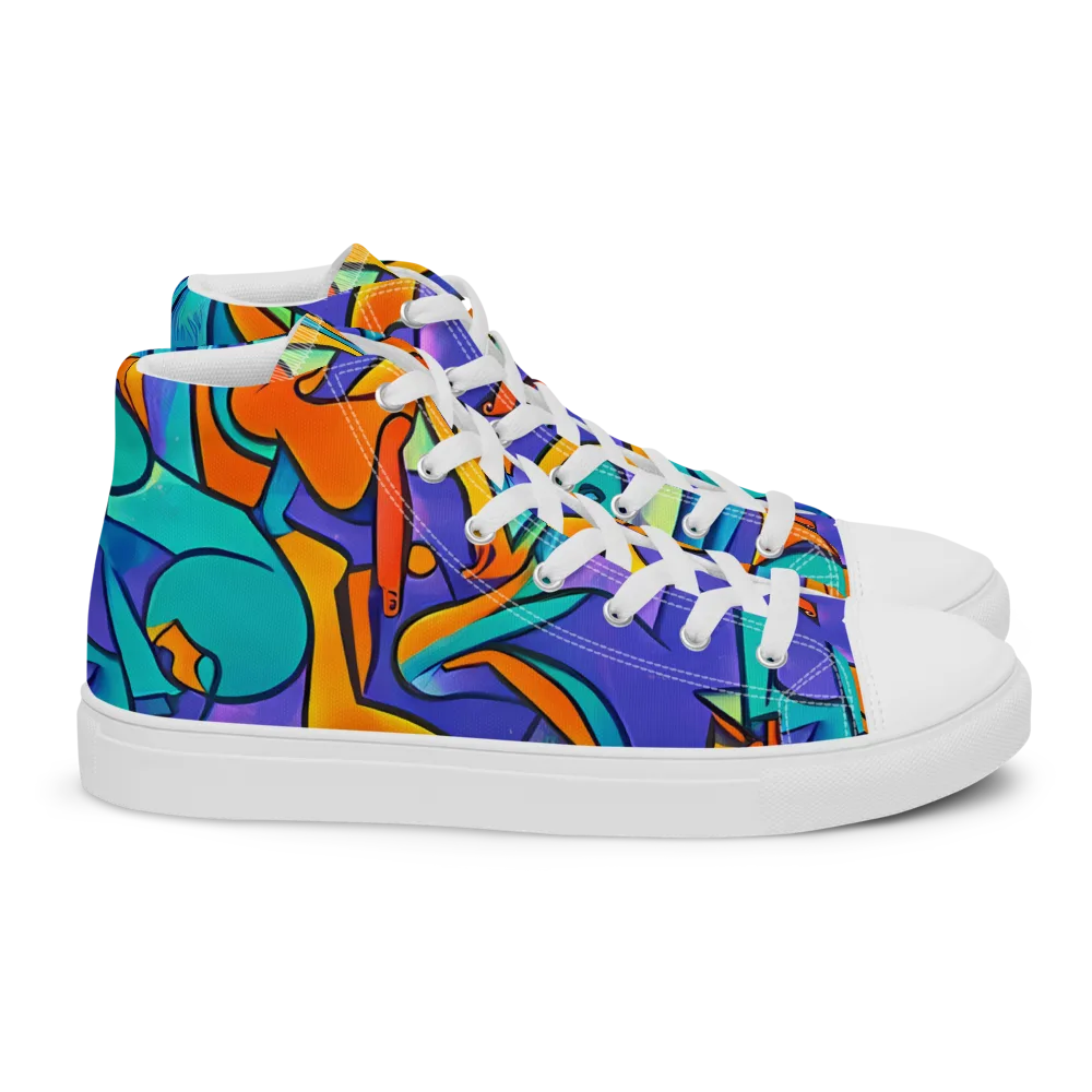Surreal Movements on Women's High Top Canvas Shoes — Right