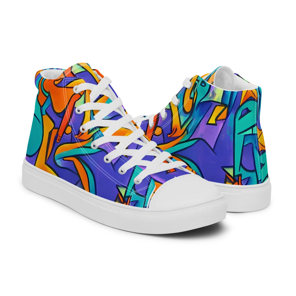 Surreal Movements on Women's High Top Canvas Shoes — Right