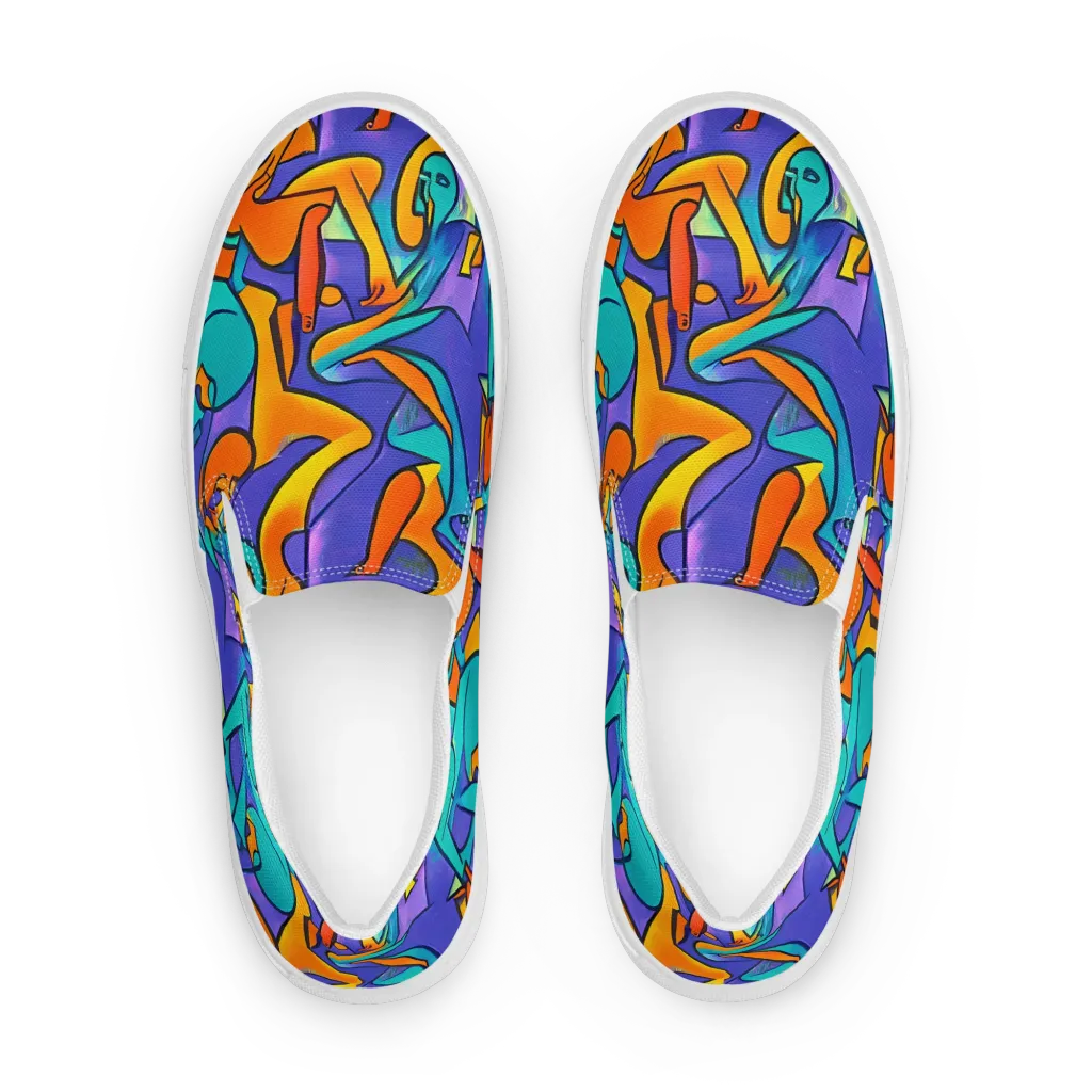 Surreal Movements on Men's Slip-On Canvas Shoes — Front