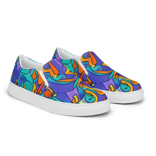 Surreal Movements on a Men's Slip-On Canvas Shoes