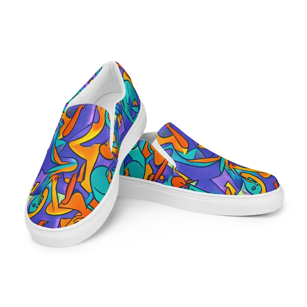 Surreal Movements on Men's Slip-On Canvas Shoes — Left Front
