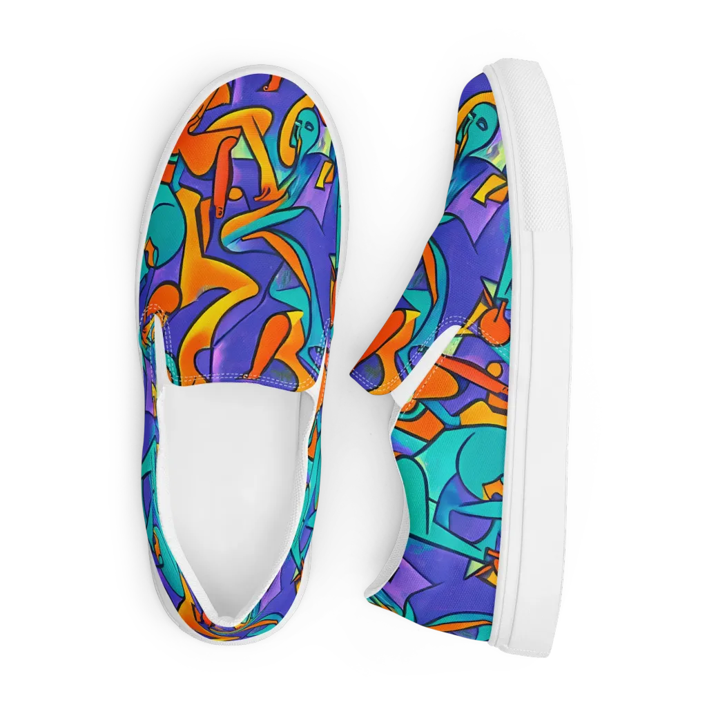 Surreal Movements on Men's Slip-On Canvas Shoes — Front
