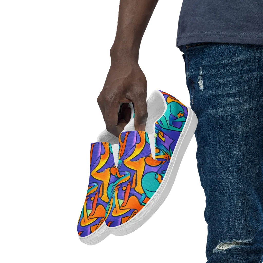 Surreal Movements on Men's Slip-On Canvas Shoes — Left Front