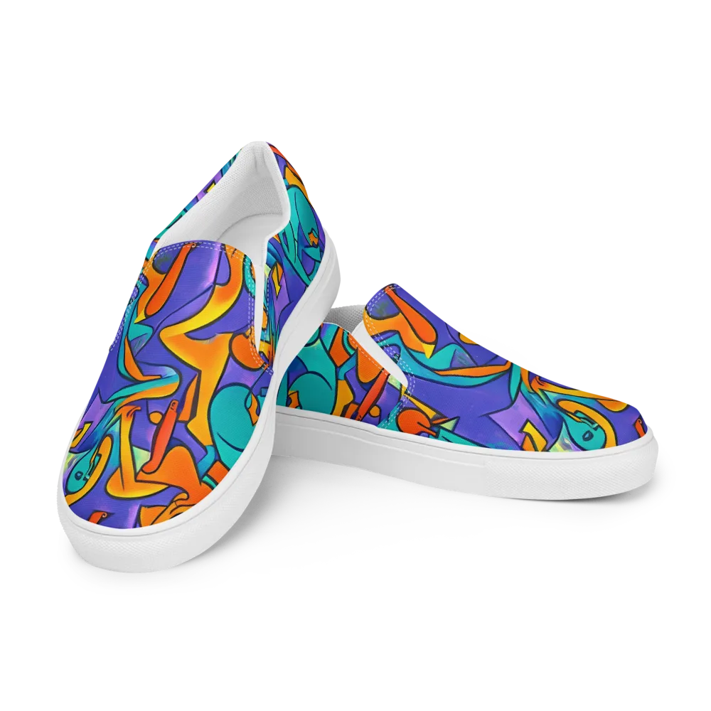 Surreal Movements on Women's Slip-On Canvas Shoes — Left Front