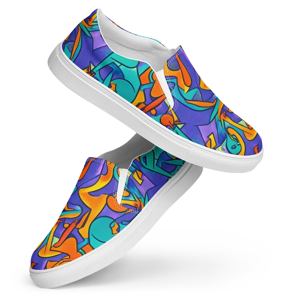 Surreal Movements on Women's Slip-On Canvas Shoes — Front