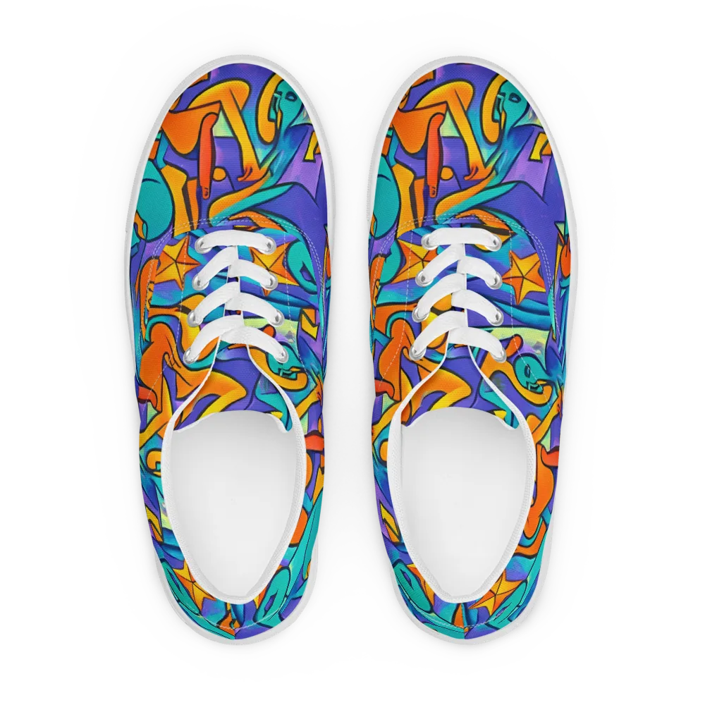 Surreal Movements on Men's Lace-Up Canvas Shoes — Front