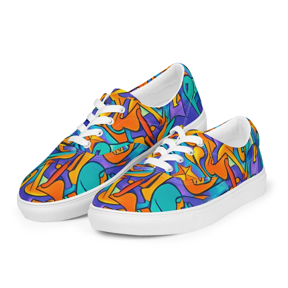 Surreal Movements on Men's Lace-Up Canvas Shoes — Left Front
