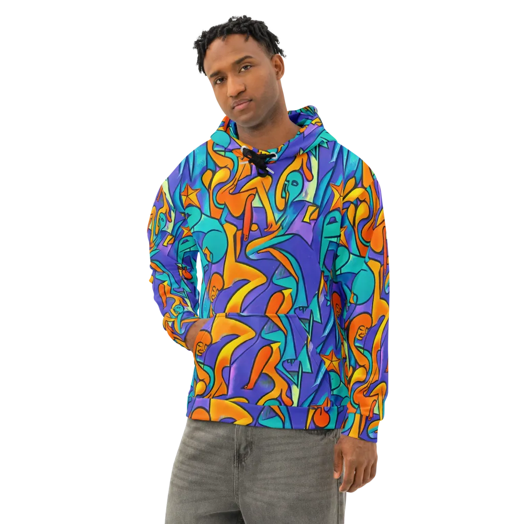 Surreal Movements on Cotton Hoodie — Left Front