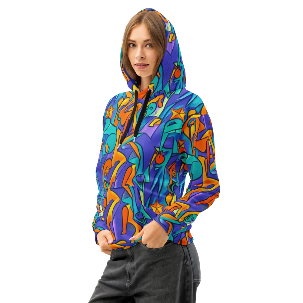 Surreal Movements on Cotton Hoodie — Left Front