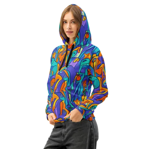 Surreal Movements on a Cotton Hoodie