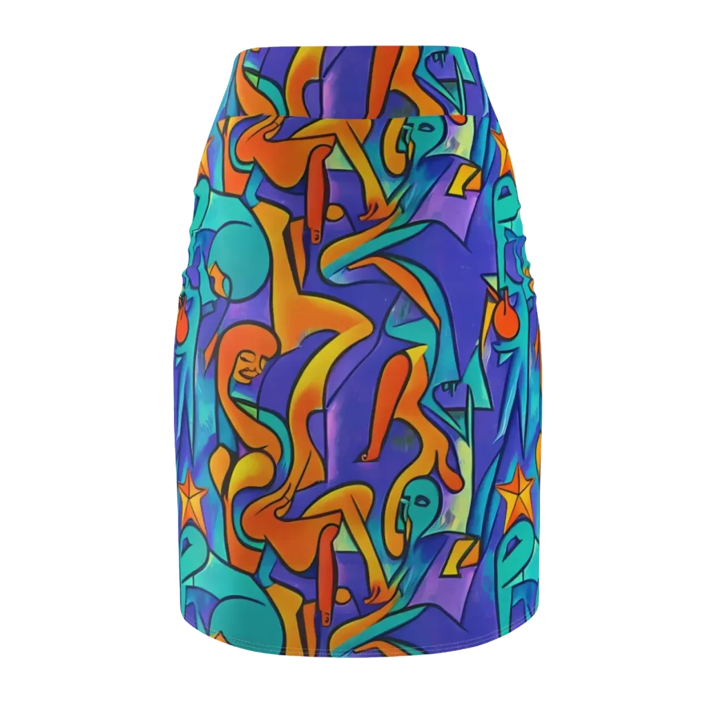 Surreal Movements on Pencil Skirt — Back