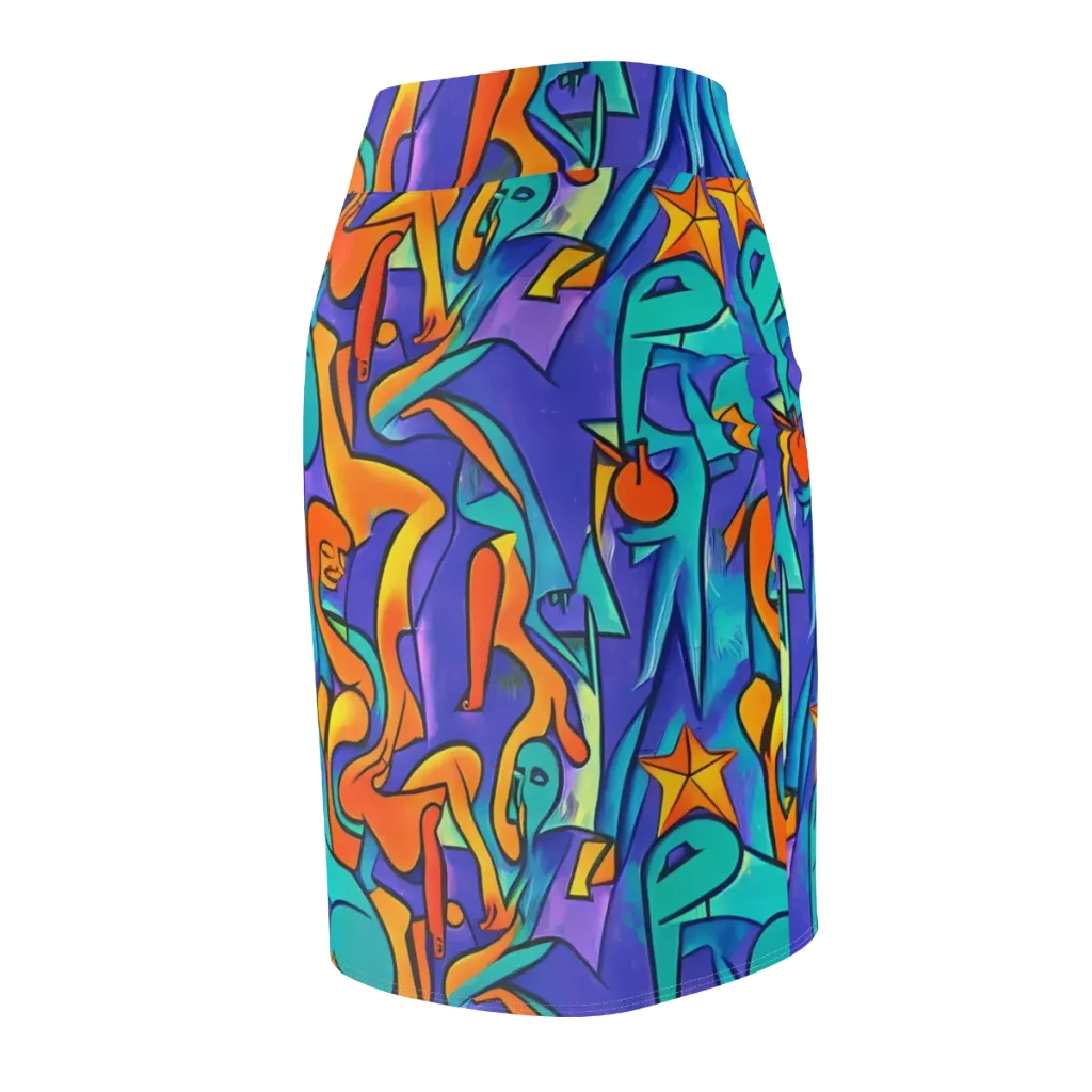 Surreal Movements on Pencil Skirt — Back Side