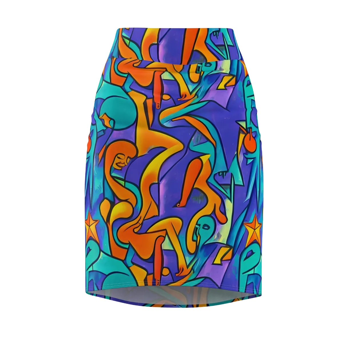 Surreal Movements on Pencil Skirt — Front