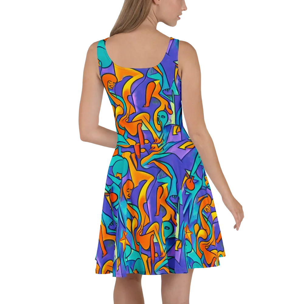 Surreal Movements on Skater Dress — Back
