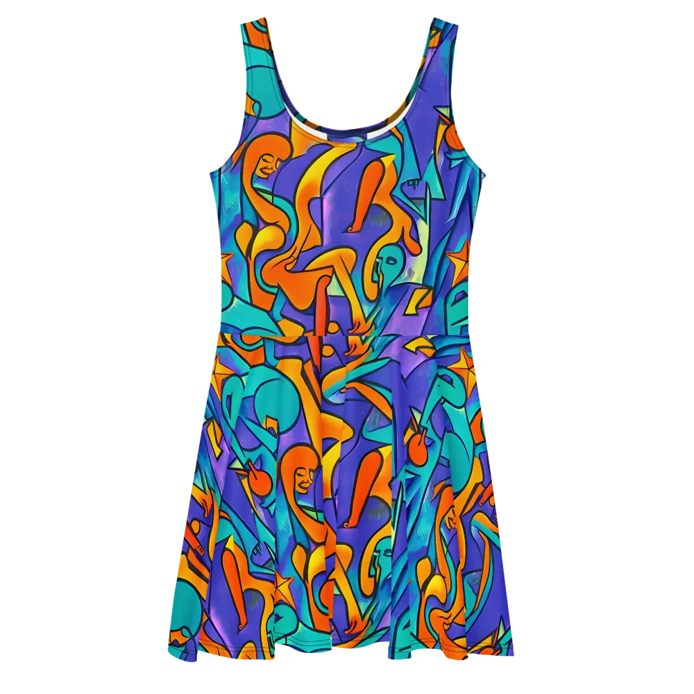 Surreal Movements on Skater Dress — Front