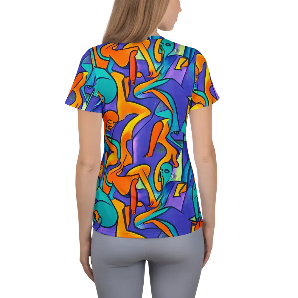 Surreal Movements on Women's Athletic T-Shirt — Back