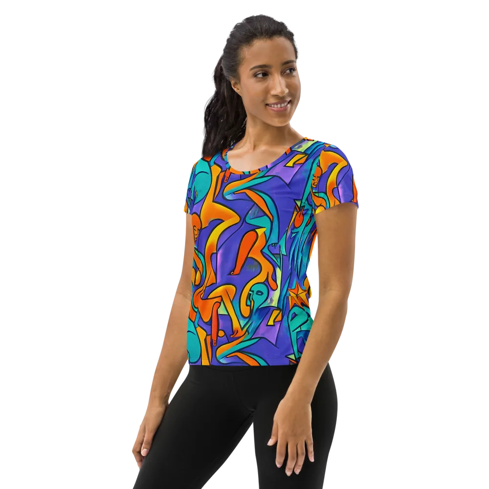 Surreal Movements on Women's Athletic T-Shirt — Left