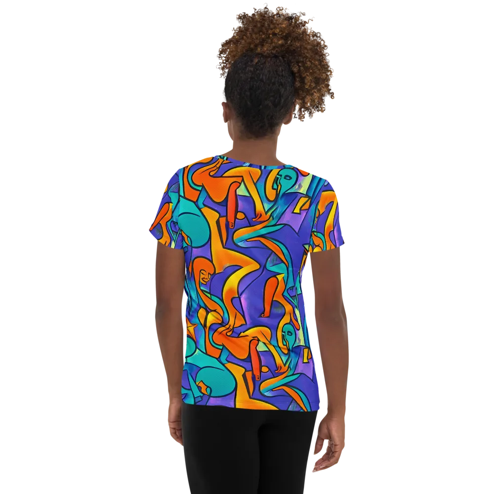 Surreal Movements on Women's Athletic T-Shirt — Back