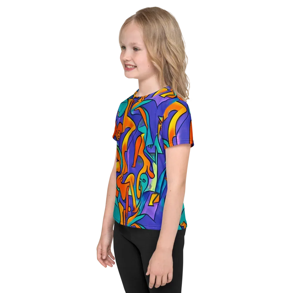 Surreal Movements on Kids Crew Neck T-Shirt — Left