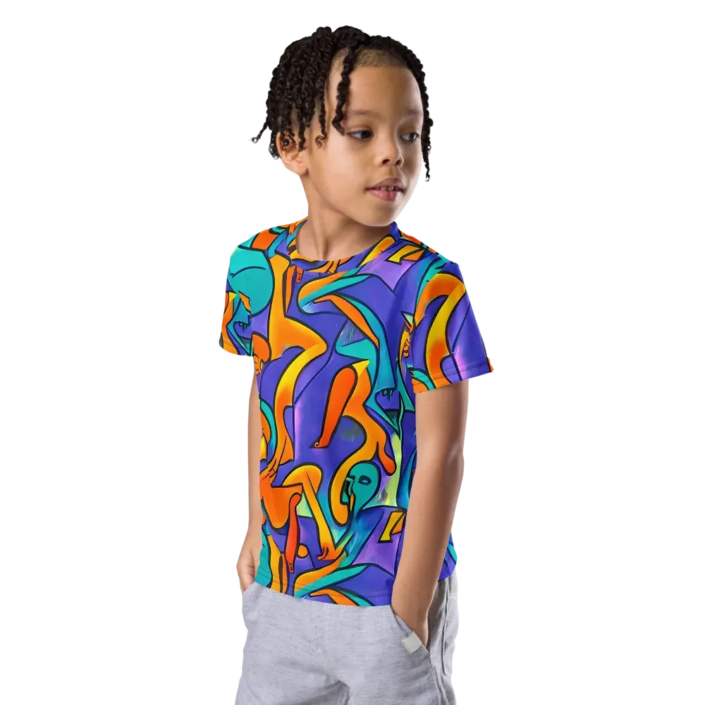 Surreal Movements on Kids Crew Neck T-Shirt — Left Front