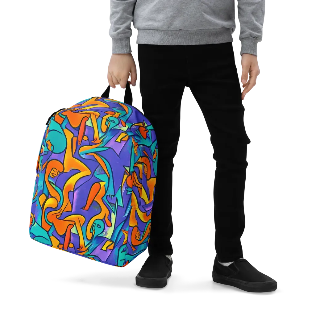Surreal Movements on Minimalist Backpack — Zoomed-in