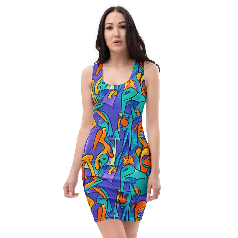 Surreal Movements on Bodycon Dress — Front