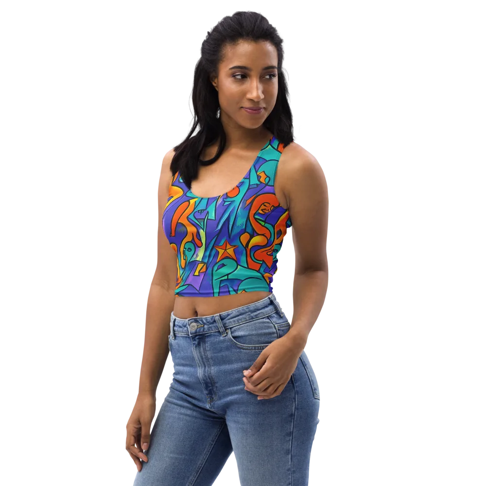 Surreal Movements on Crop Top — Left Front