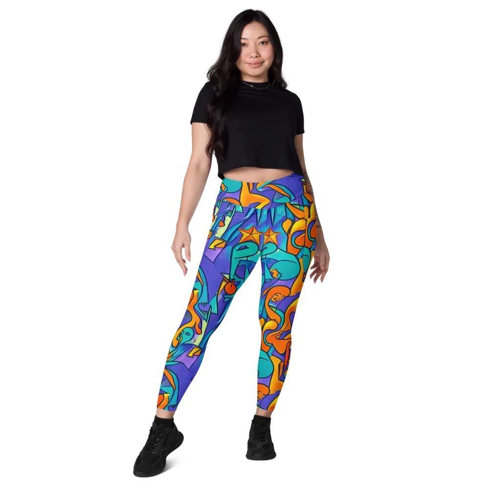 Surreal Movements on Leggings with Pockets — Front