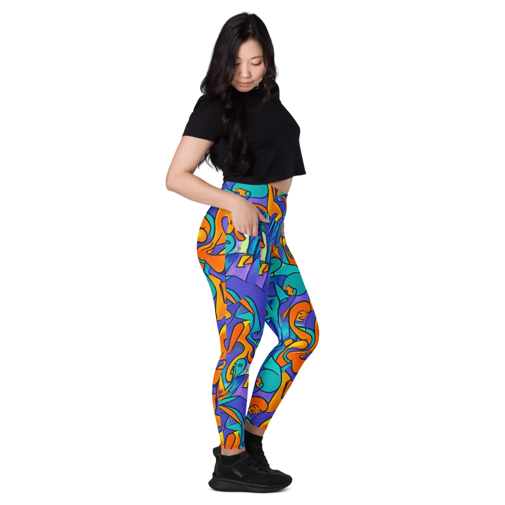 Surreal Movements on Leggings with Pockets — Right