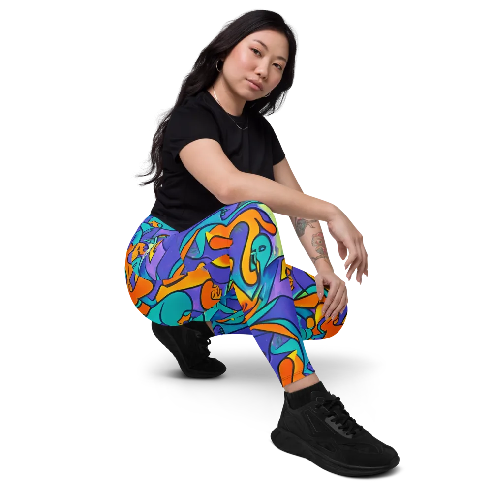 Surreal Movements on Leggings with Pockets — Right Front