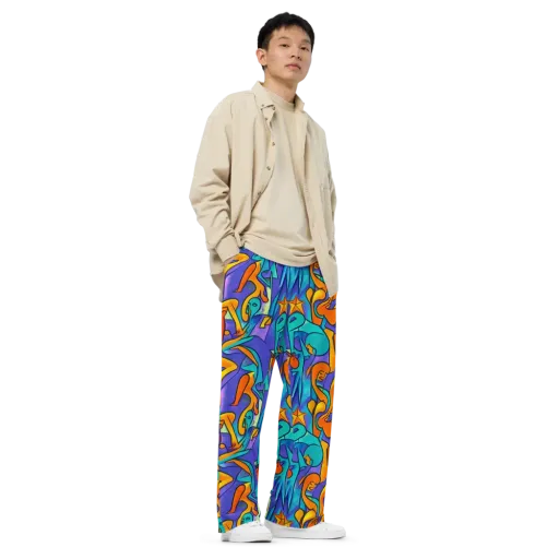 Surreal Movements on a Wide-Leg Pants