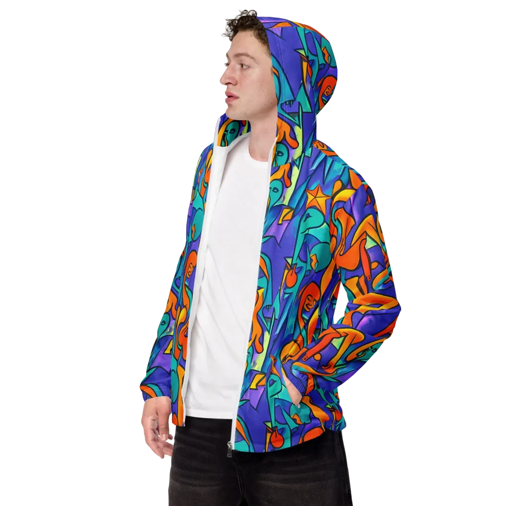 Surreal Movements on Men's Windbreaker — Left Front