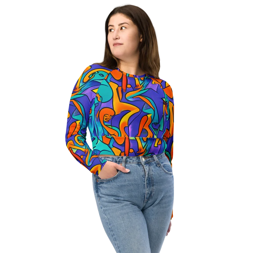 Surreal Movements on Long Sleeve Crop Top — Front