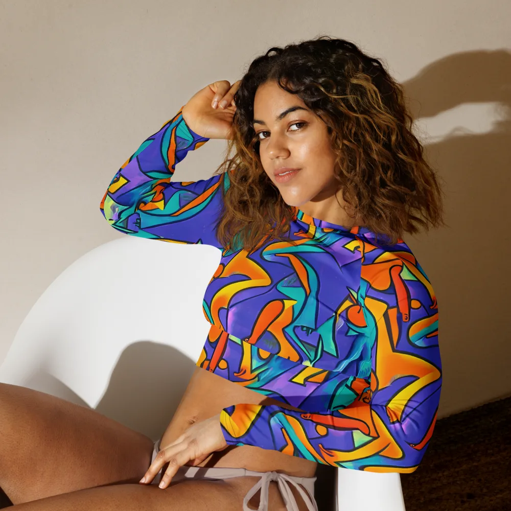 Surreal Movements on Long Sleeve Crop Top — Left Front