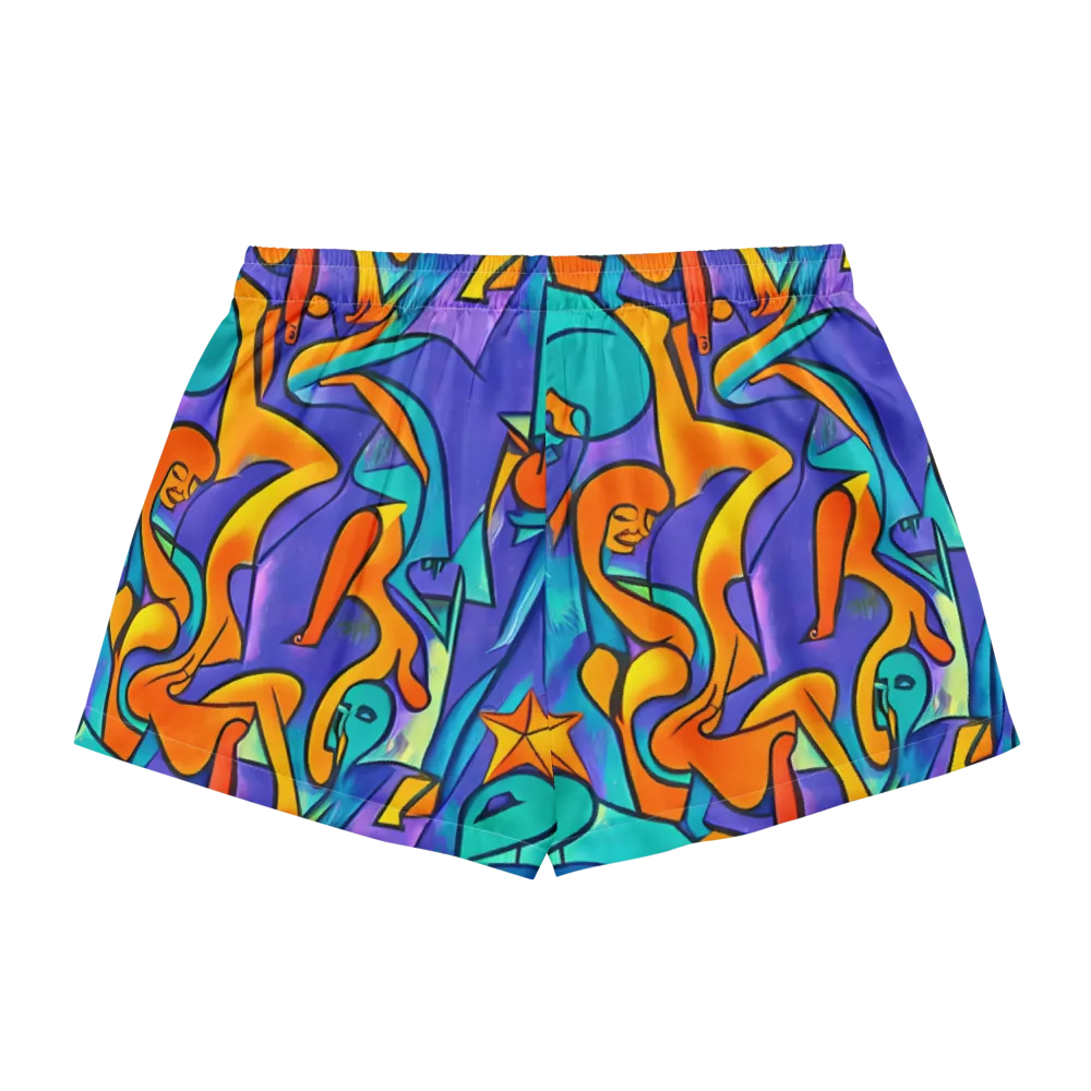 Surreal Movements on Women's Pajama Shorts — Back