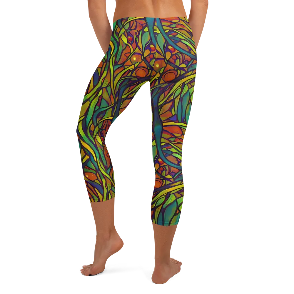 Cosmic Garden on Capri Leggings — Back