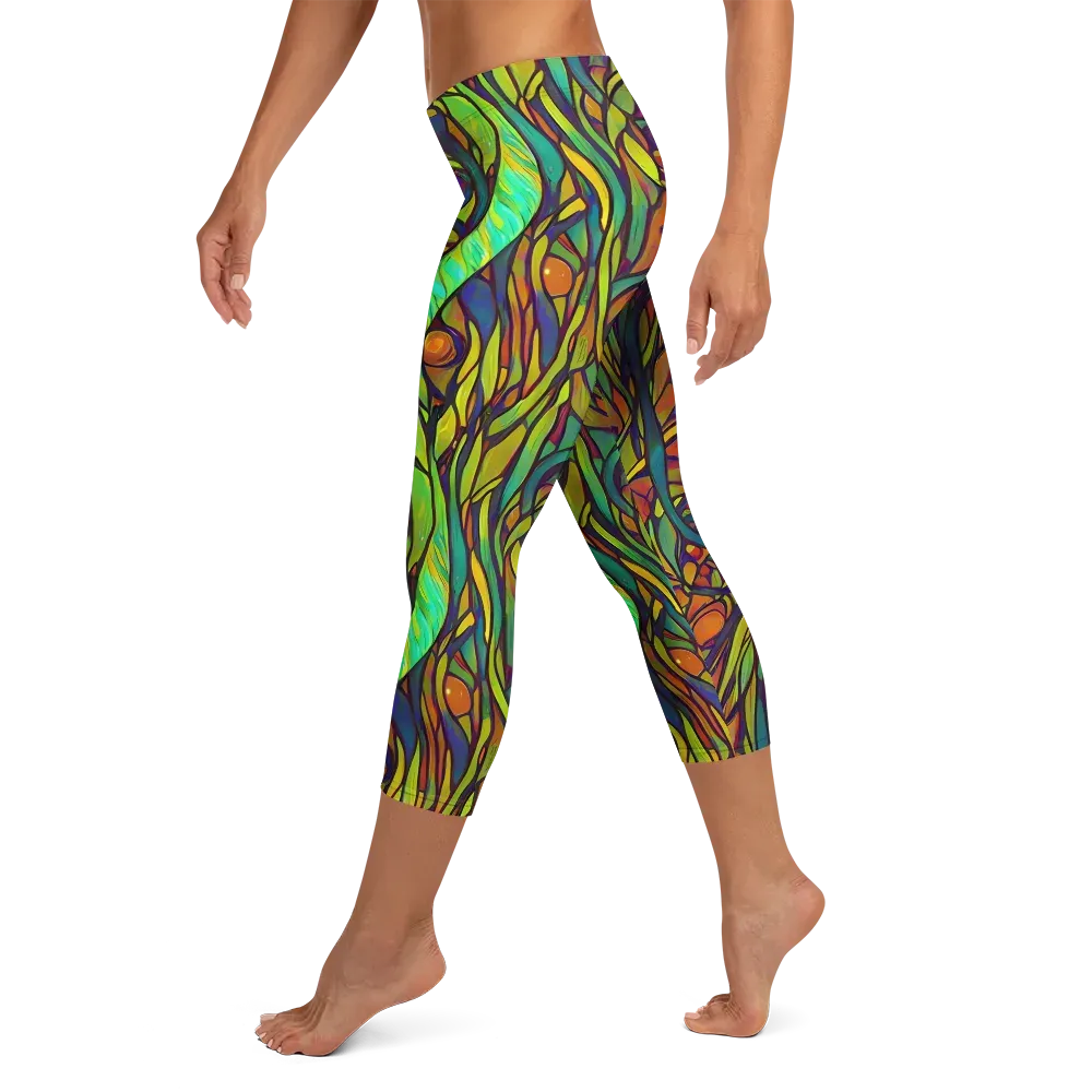 Cosmic Garden on Capri Leggings — Left