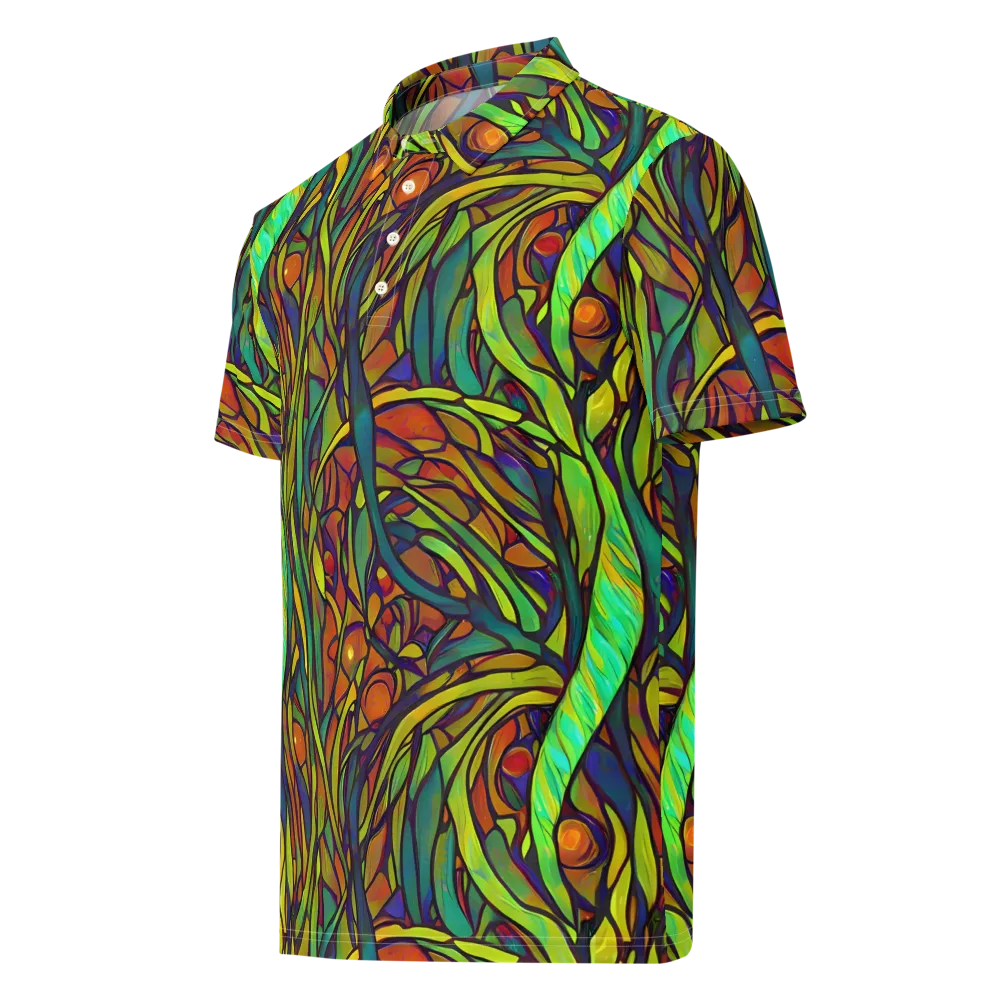 Cosmic Garden on Men's Slim Fit Polo Shirt — Left Front