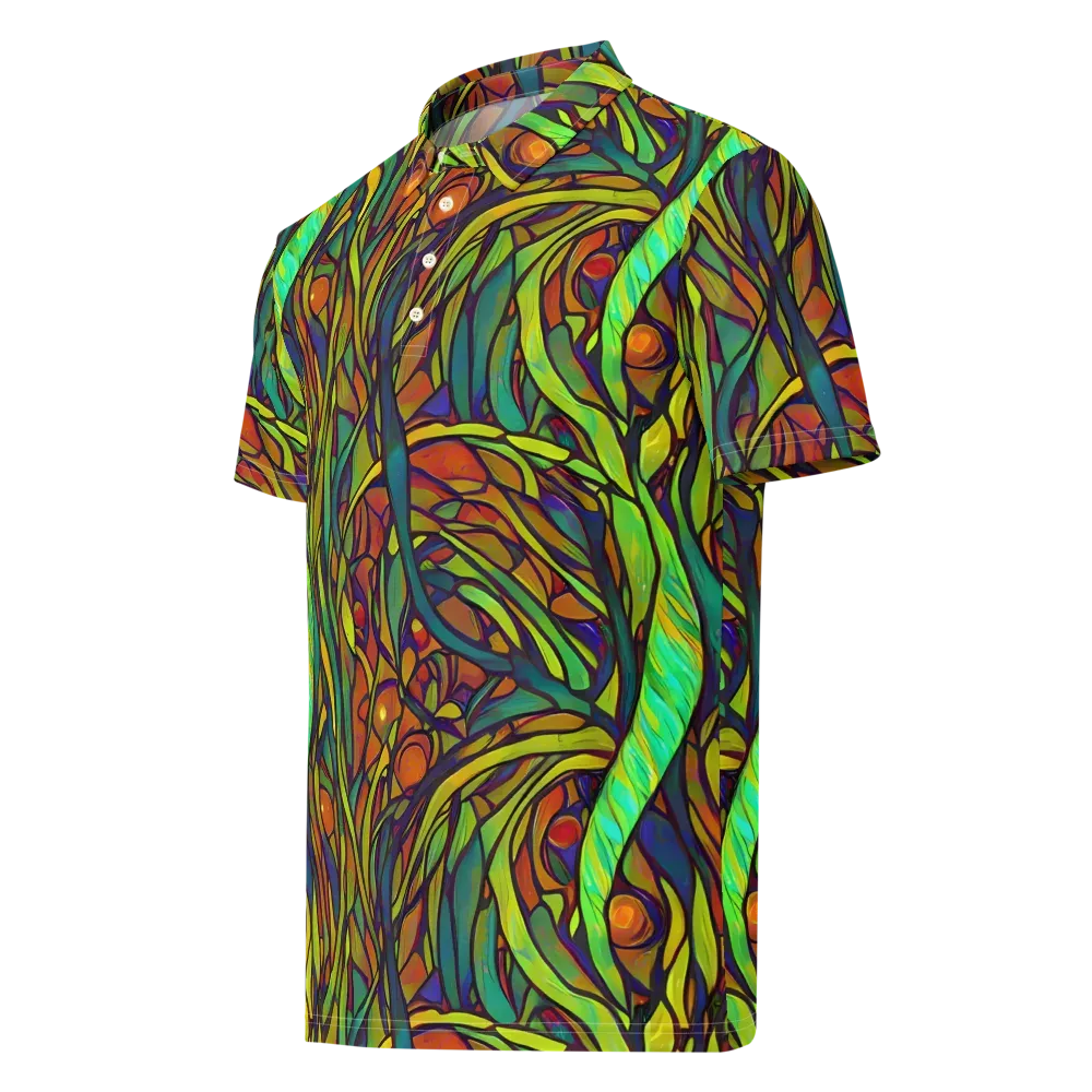 Cosmic Garden on Men's Slim Fit Polo Shirt — Left Front