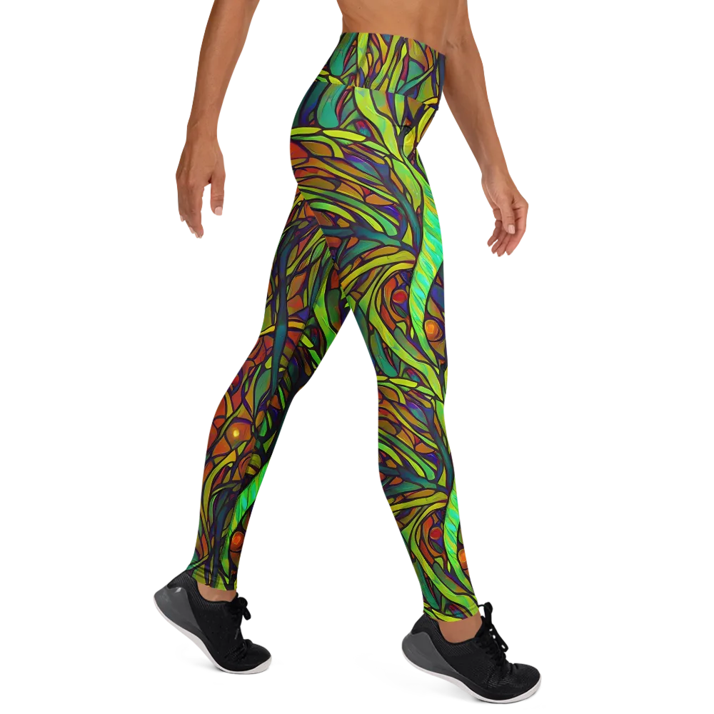 Cosmic Garden on Yoga Leggings — Right