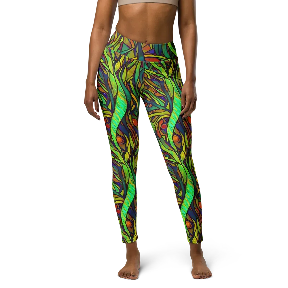 Cosmic Garden on Yoga Leggings — Front