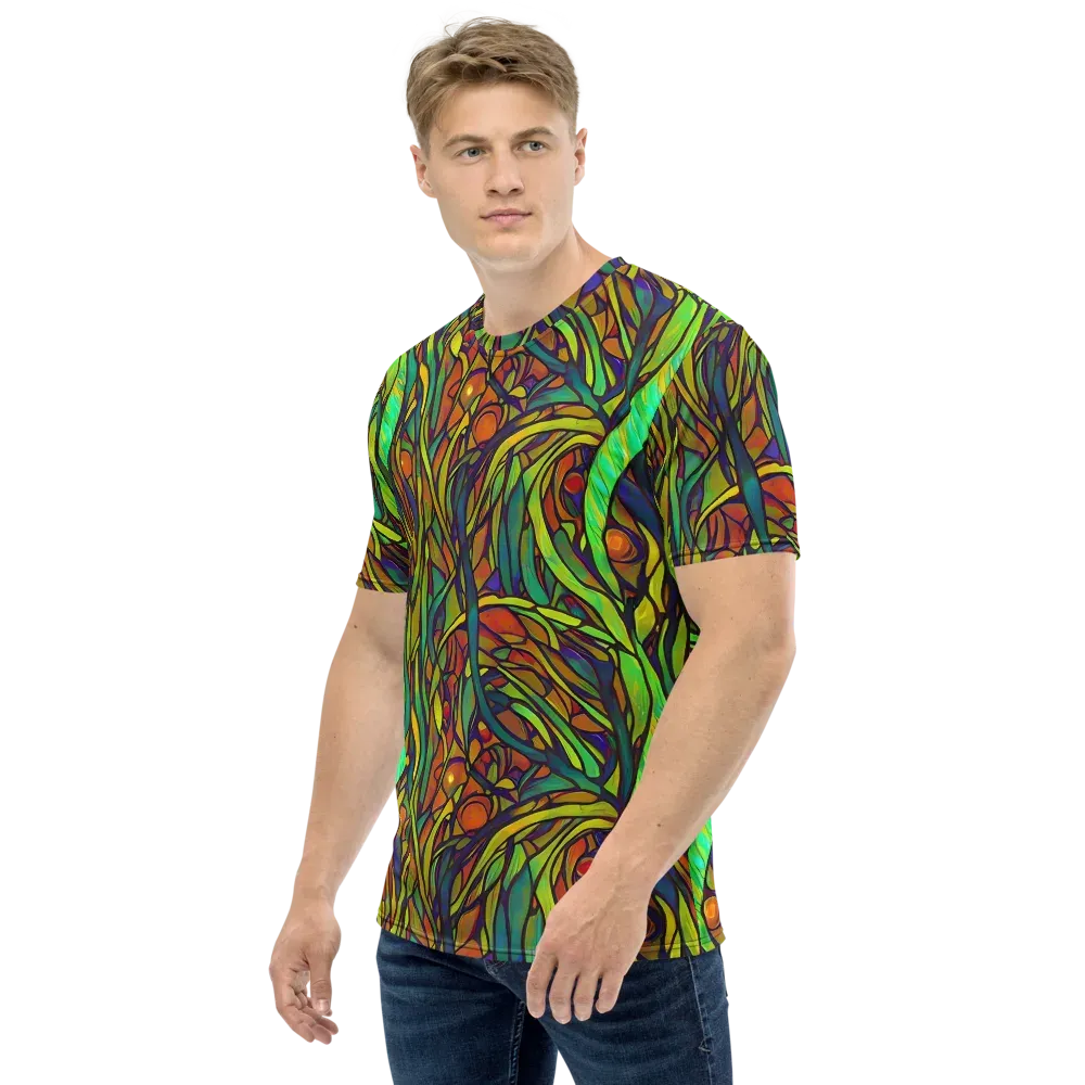 Cosmic Garden on Men's Crew Neck T-Shirt — Left