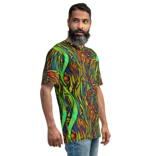 Cosmic Garden on a Men's Crew Neck T-Shirt